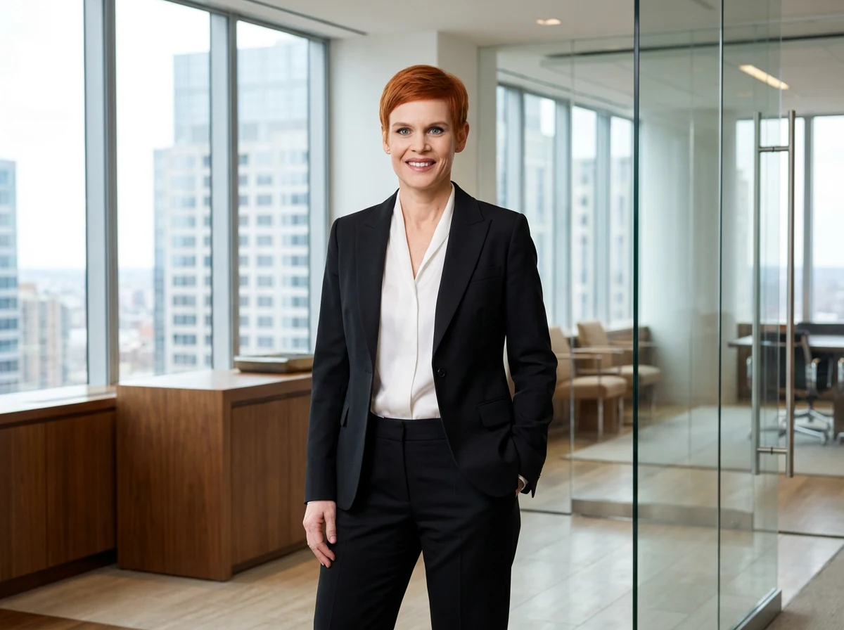 Premium Business-Anzug Damen Schwarz