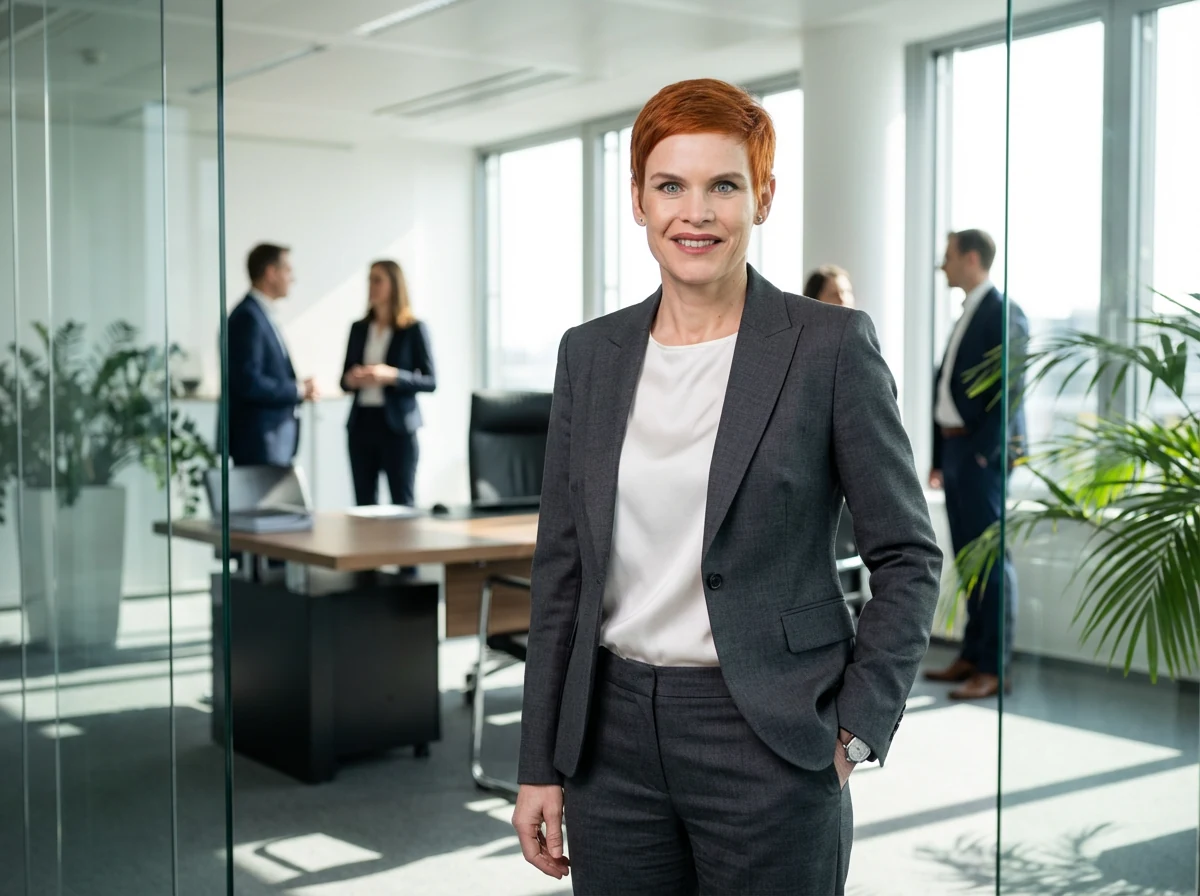 Business-Anzug Damen Grau